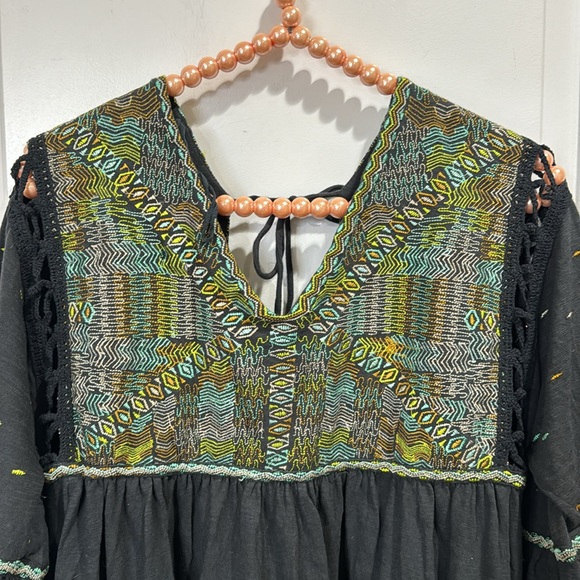 FREE PEOPLE MUCH LOVE EMBROIDERED COTTON TUNIC TOP - Picture 5 of 11